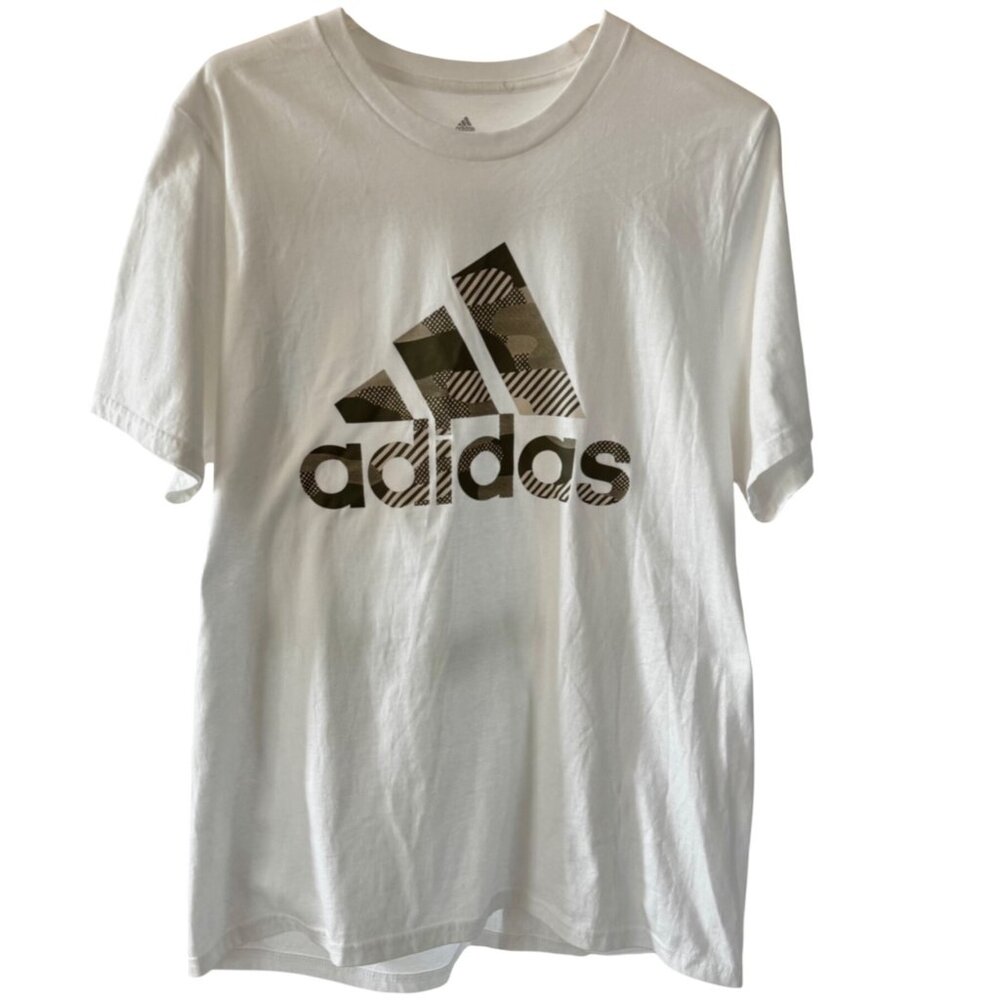 Adidas White Amplifier Tee with Camouflage Logo Design Men's XL